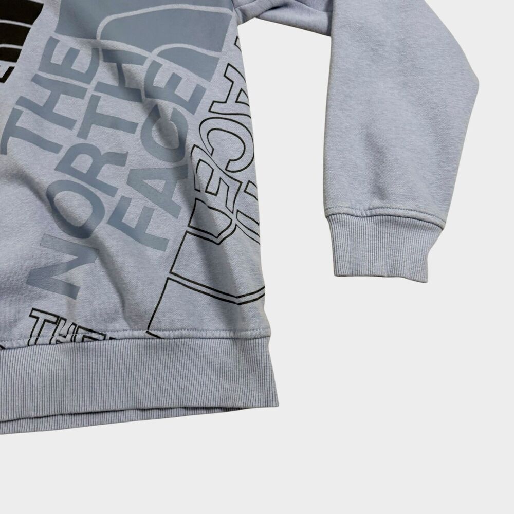 The North Face Womens Large Blue AOP Jumbo All Over Print Logo Sweatshirt Crew L - Picture 6 of 10